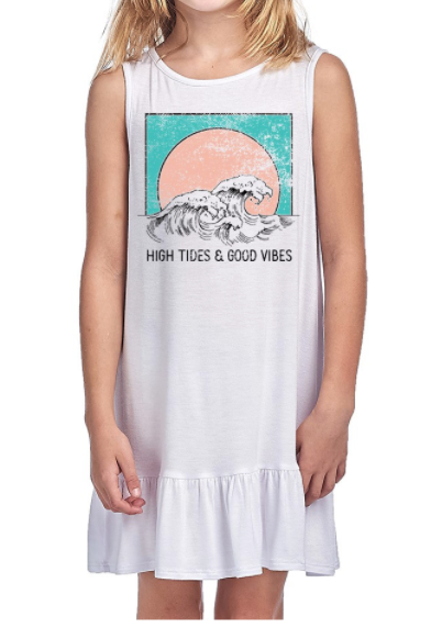 High Tides and Good Vibes Graphic Dress - Mohebina laemeh