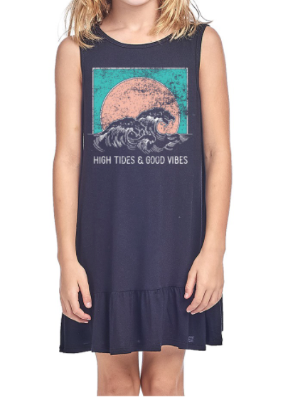 High Tides and Good Vibes Graphic Dress - Mohebina laemeh